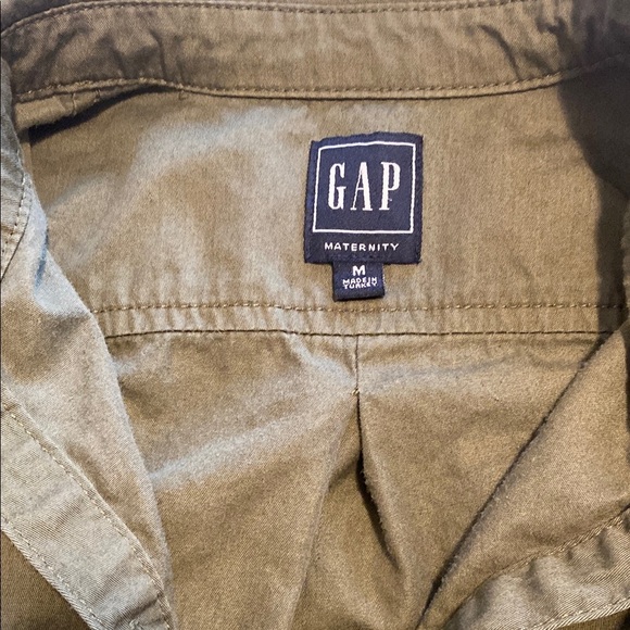GAP Tan Button DownMATERNITY Shirt with Notched Collar - Picture 5 of 5